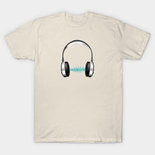 Headphones Audio Waveform T-Shirt